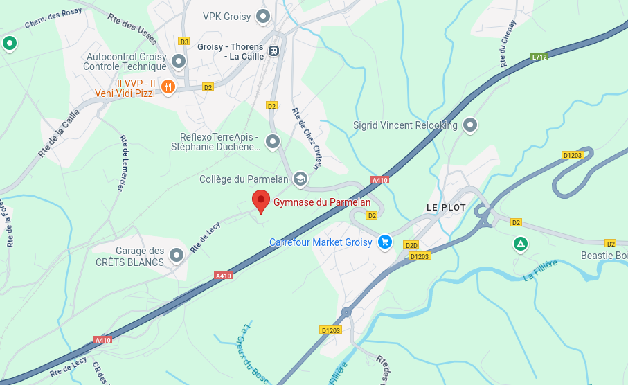 Plan d'accès à la salle à Groisy